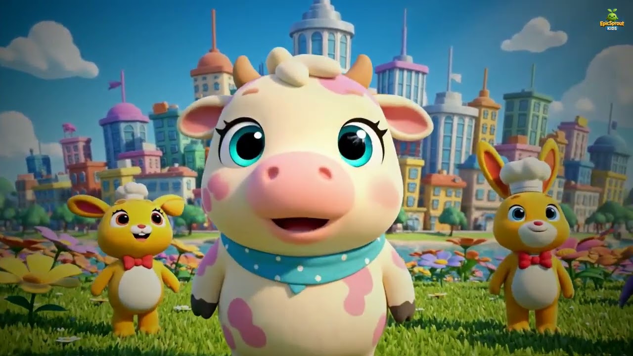 Dutch | De Koe in het Grote Stadswinkelcentrum | Cow in the Big City Mall | Kinderlied