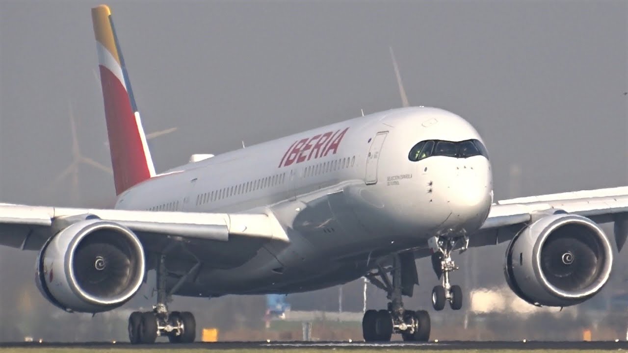 WOW! RUSH HOUR Landings At Amsterdam Schiphol Airport, A350-900 Iberia, B747, B777, B787, A330