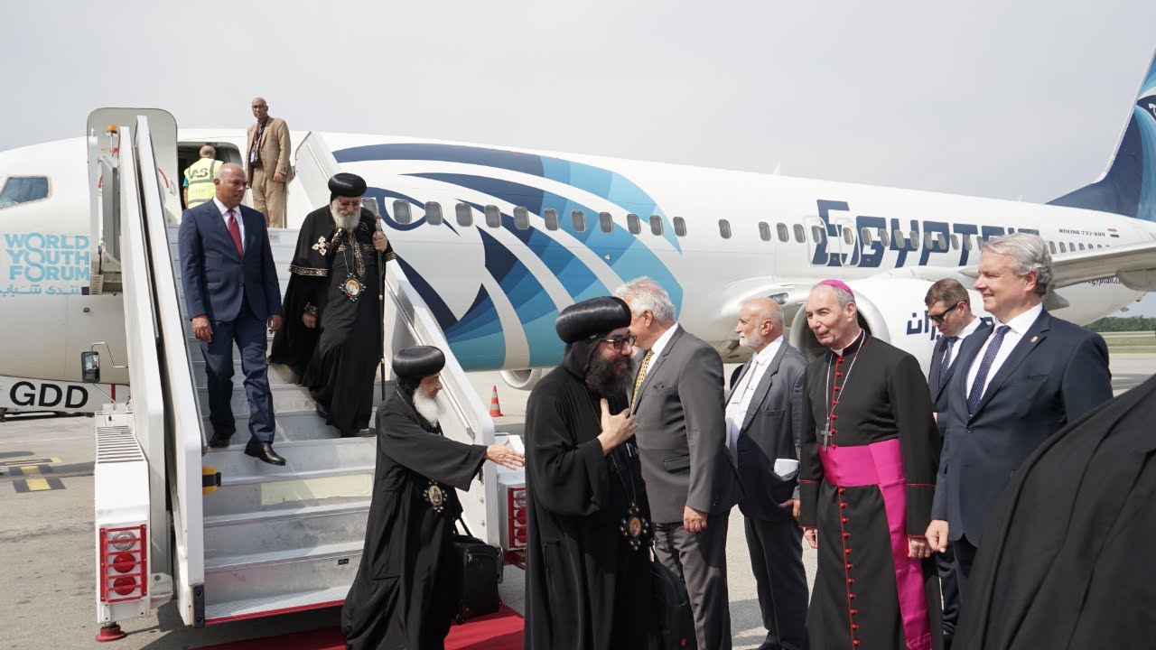 H.H. Pope Tawadros II Arrives Hungary 19-08-2023