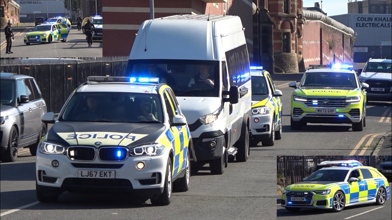 CAT A High Risk Prisoner Transport Leaving HMP Strangeways In Manchester-Greater Manchester Police