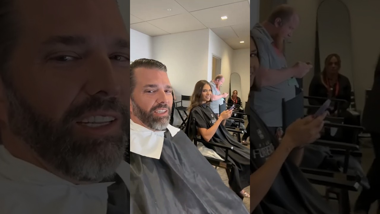 Kai Trump and her dad Donald Trump Jr. getting ready for Kai's first speech back in 2024 ✨