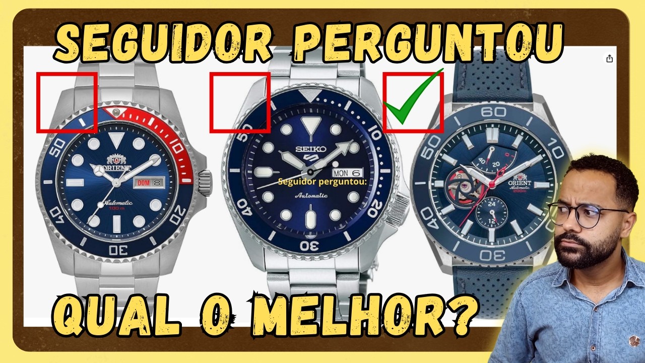 Qual escolher? Orient f49, Seiko 5 Sports ou Orient Superior, analisando escolha Ezequias Relojoeiro