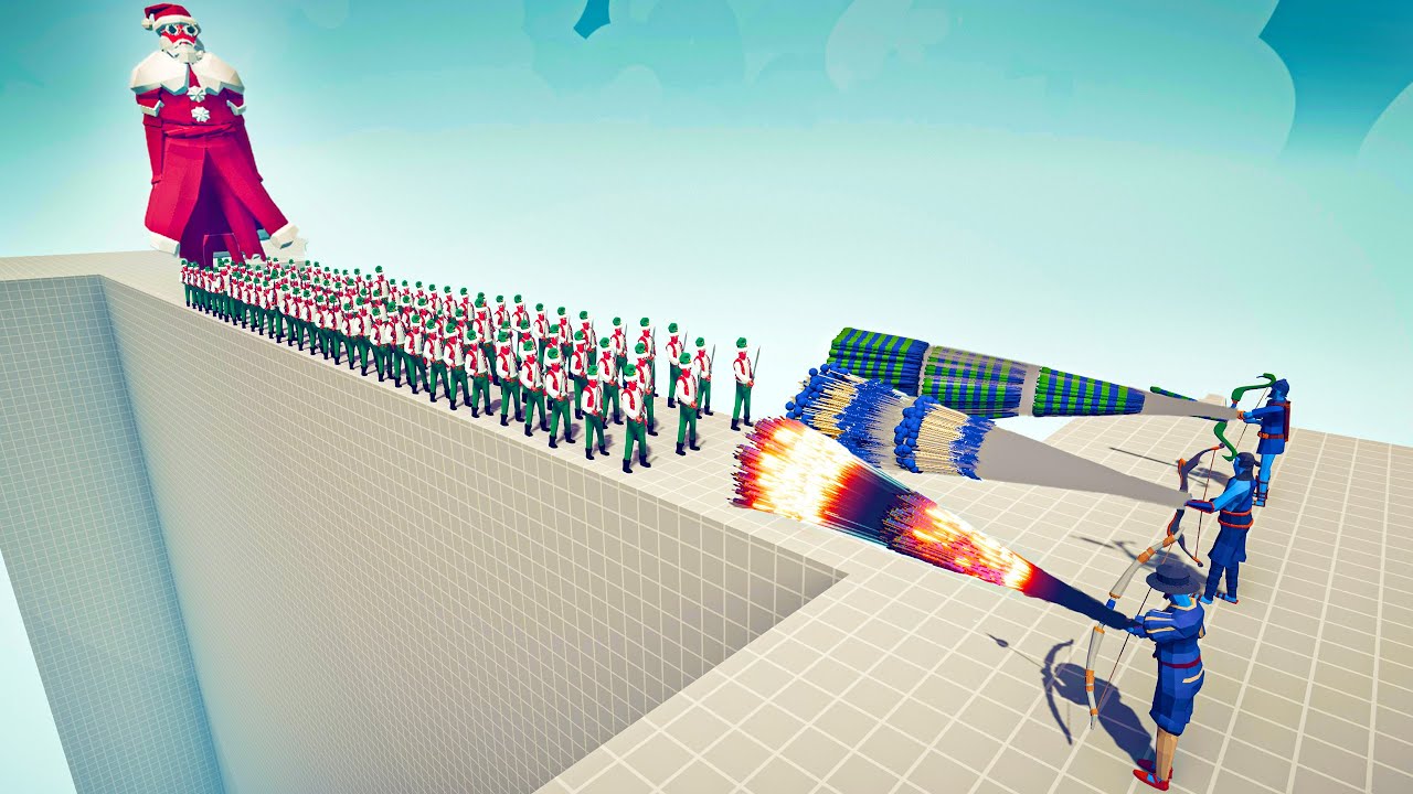 100x ELF & SANTA GIANT vs 3x EVERY GOD - Totally Accurate Battle Simulator TABS