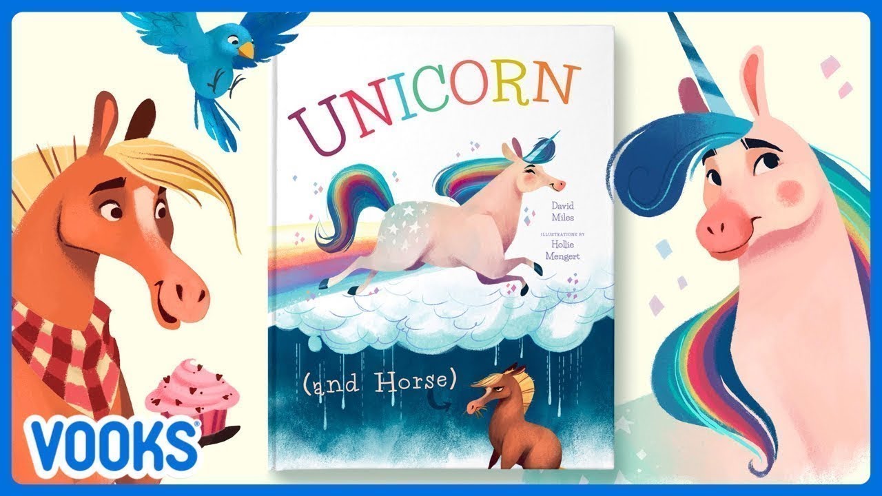 Единорог и лошадь читают вслух Детские книги Storytime с Вукс