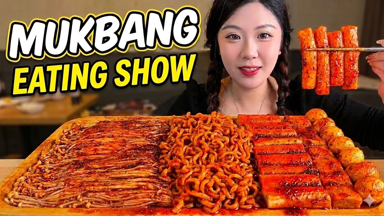 POV | Spicy Noodles & Enoki | ASMR Eating Sounds 