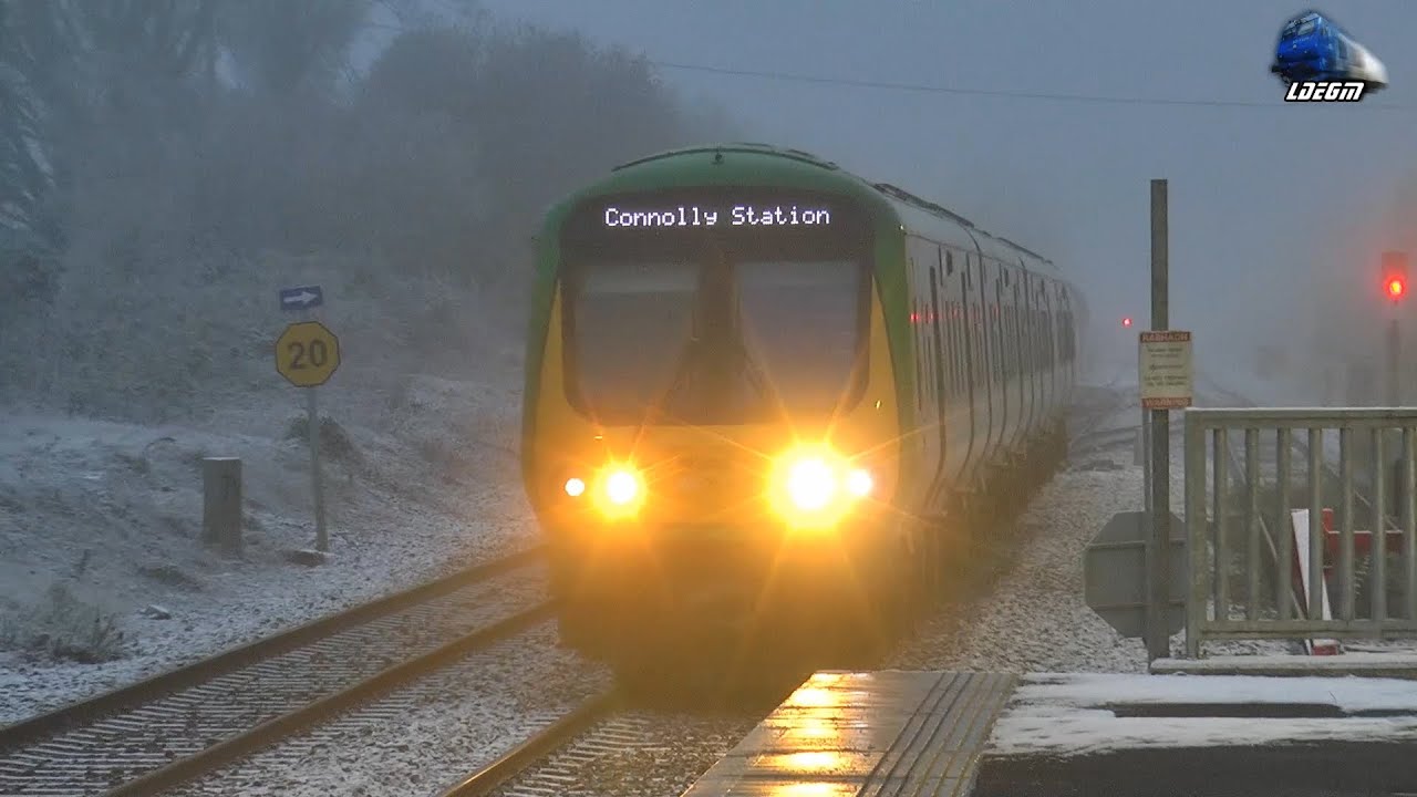 Irish Winter Trains in Dublin, Clonsilla Station on Evening - 09 December 2022