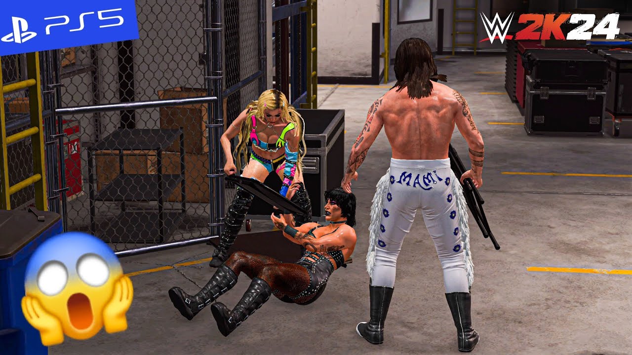 WWE 2K24 - Dominik Mysterio & Liv Morgan Wreck Rhea Ripley | PS5