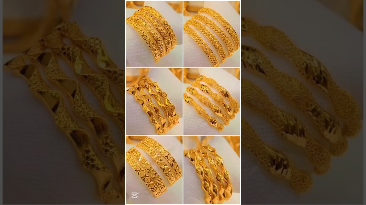 elegant style gold bangles #gold #goldjewellery #shortsfeed #shorts #trending #goldbangles #ذهب#