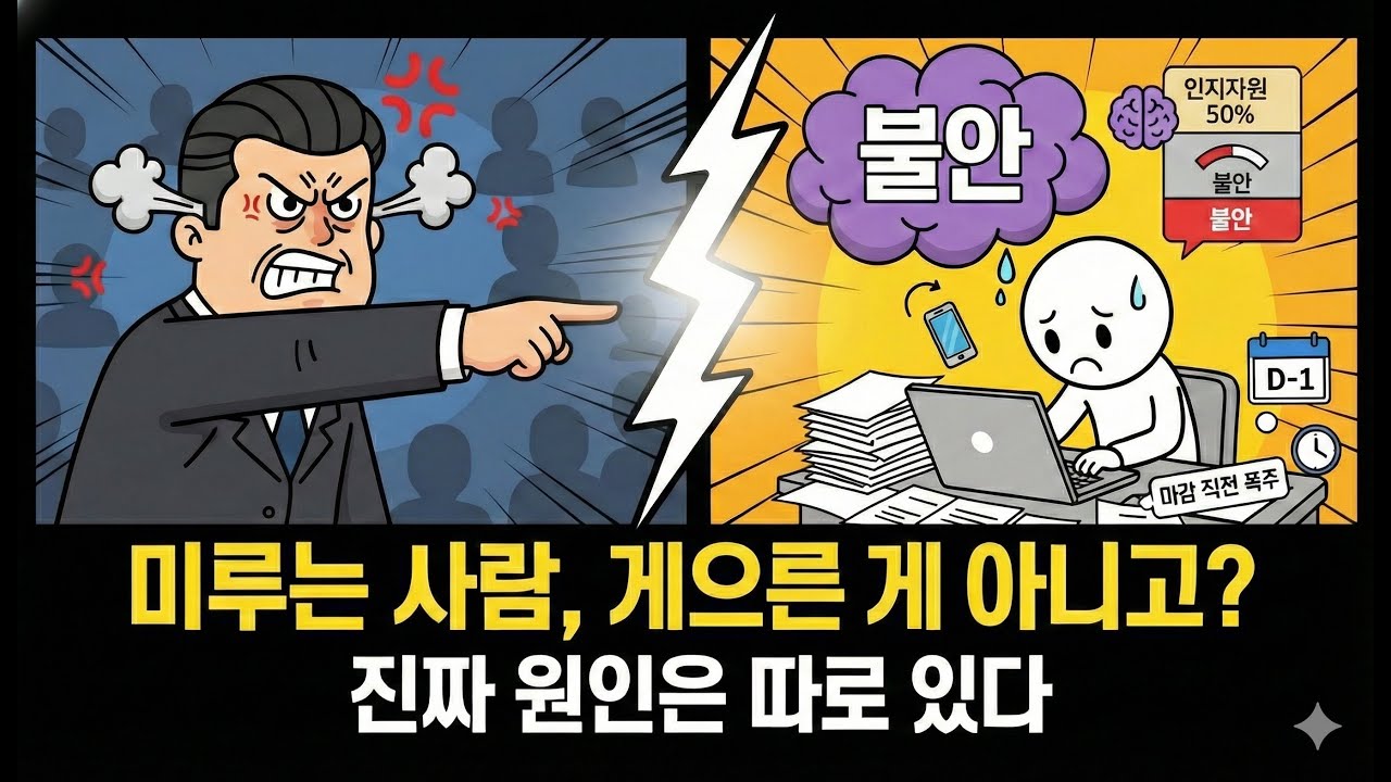 미루는 사람, 게으른 게 아니라고 진짜 원인은 따로 있다
