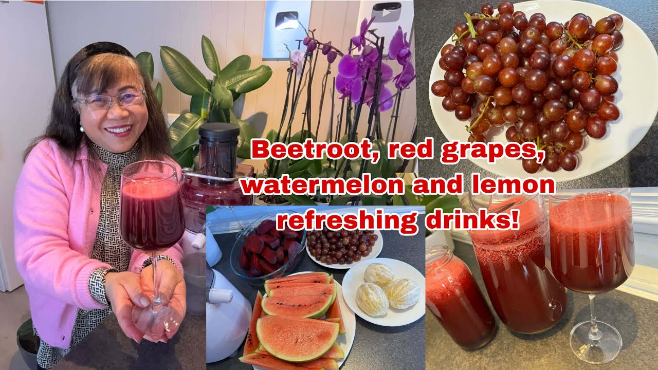 How to make my own version of beetroot, red grapes, watermelon and lemon refreshing drinks?
