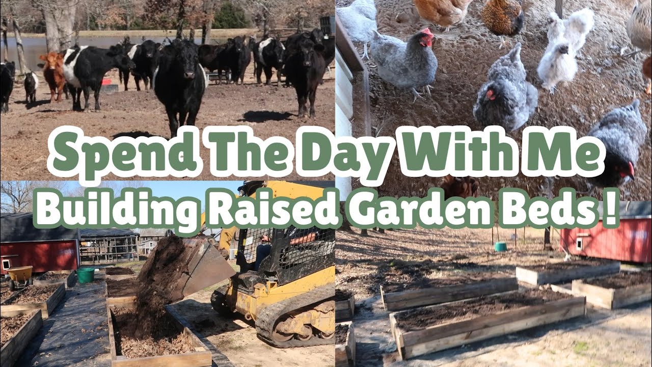 Spend The Day With Me! | Building Raised Garden Beds | DITL | Country Life in Texas