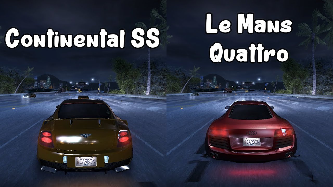 Bentley Continental SS vs Audi Le Mans Quattro - Need for Speed Carbon (Drag Race)