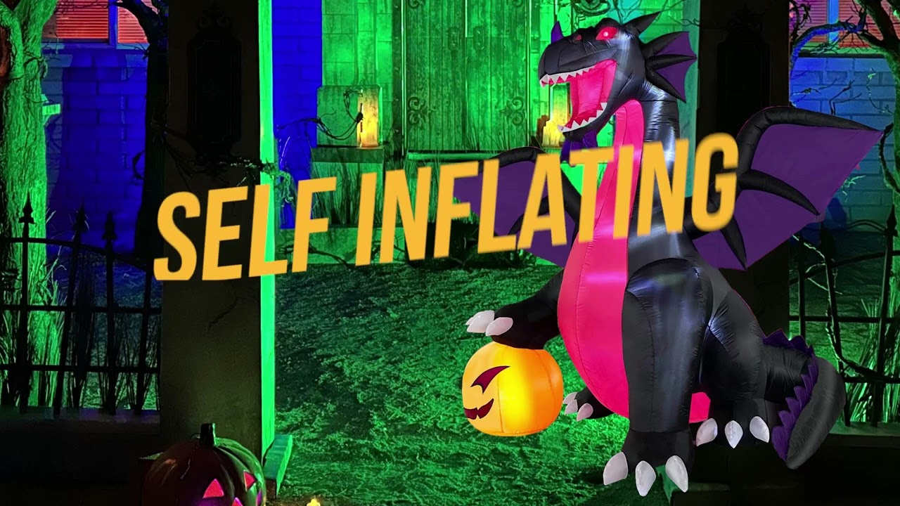 HUGE Halloween Inflatable Dragon with Pumpkin Outdoor Decoration is the best in 2024