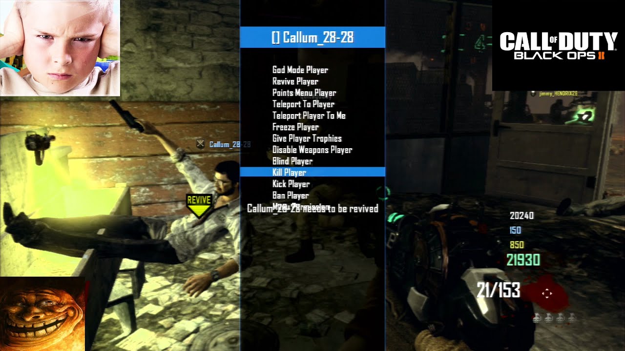 CALL OF DUTY BLACK OPS 2 GRIEFING KID ZOMBIES MOD MENU FENIX V5 (1.19)