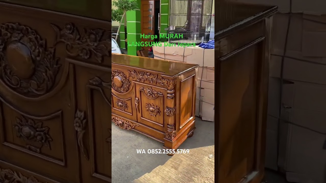 Meja buffet ukir bulan full jati #shorts #mebeljepara #buffet