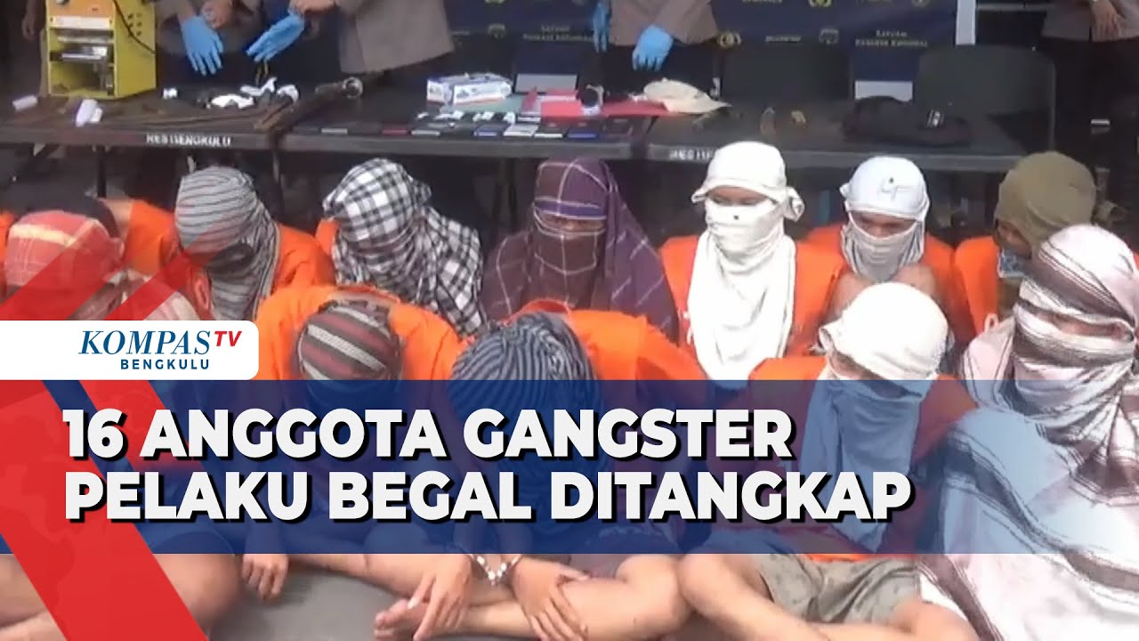 16 Anggota Gangster Pelaku Begal Ditangkap