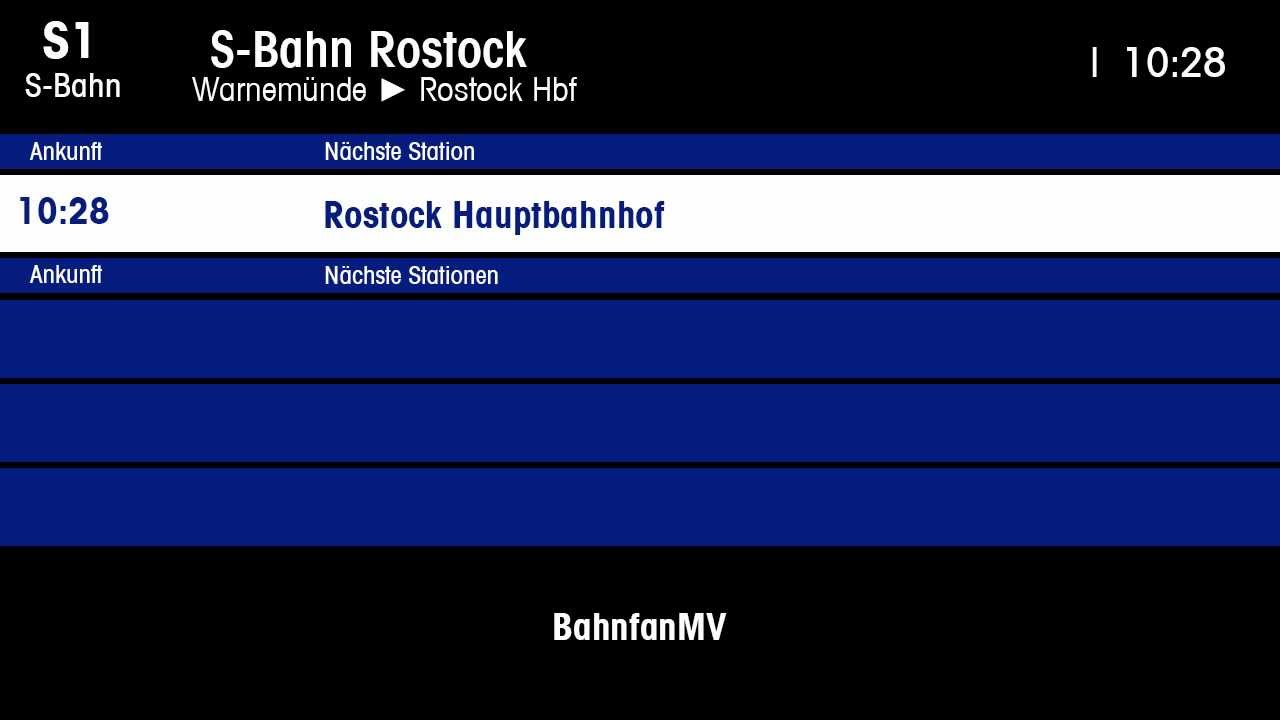 Ansagen S-Bahn Rostock | S1 Warnemünde - Rostock Hbf