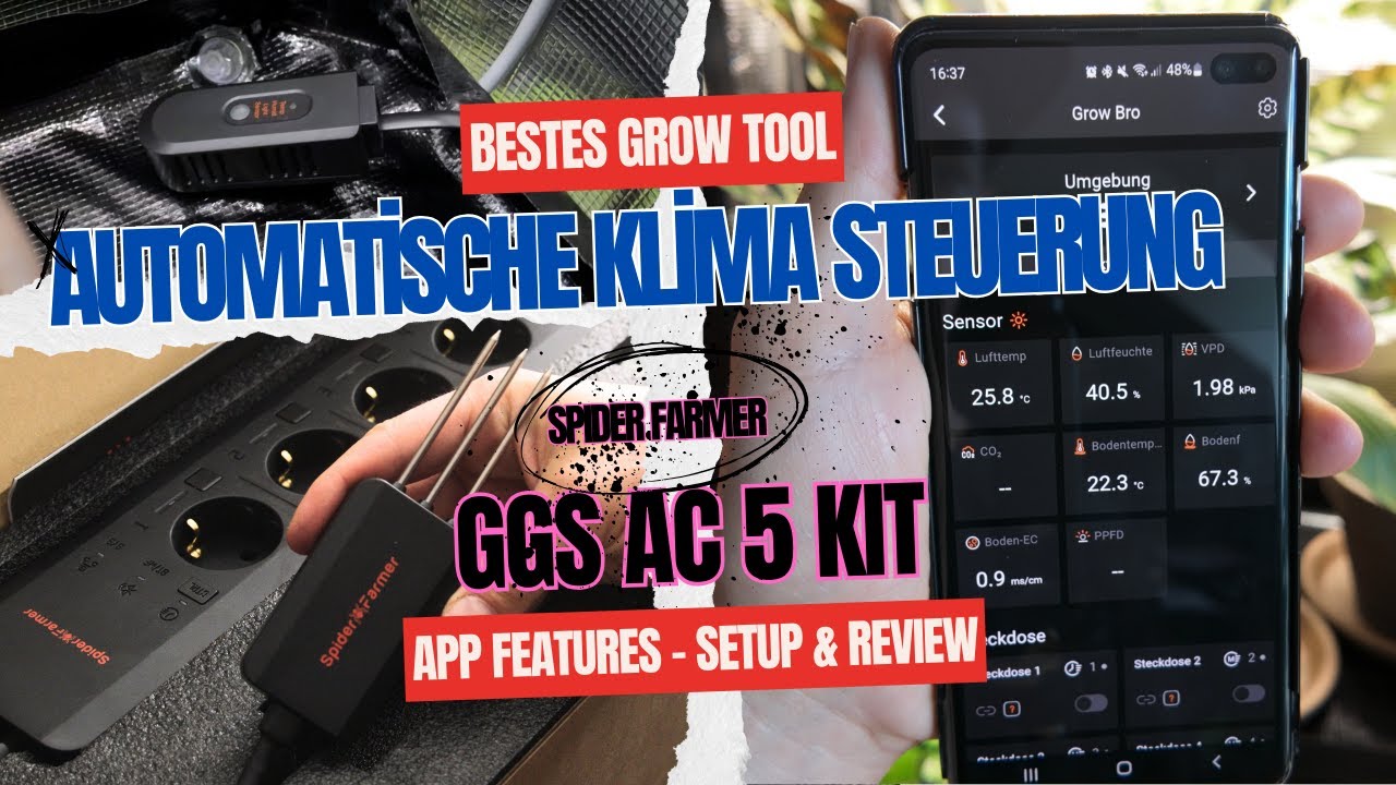 Spider Farmer GGS AC5 Kit - Smarte Klima Steuerung, App Controller Features, Setup & Tutorial REVIEW