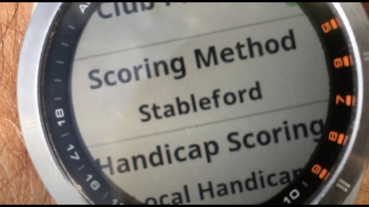 Garmin golf watch  - How to set scoring and Stableford