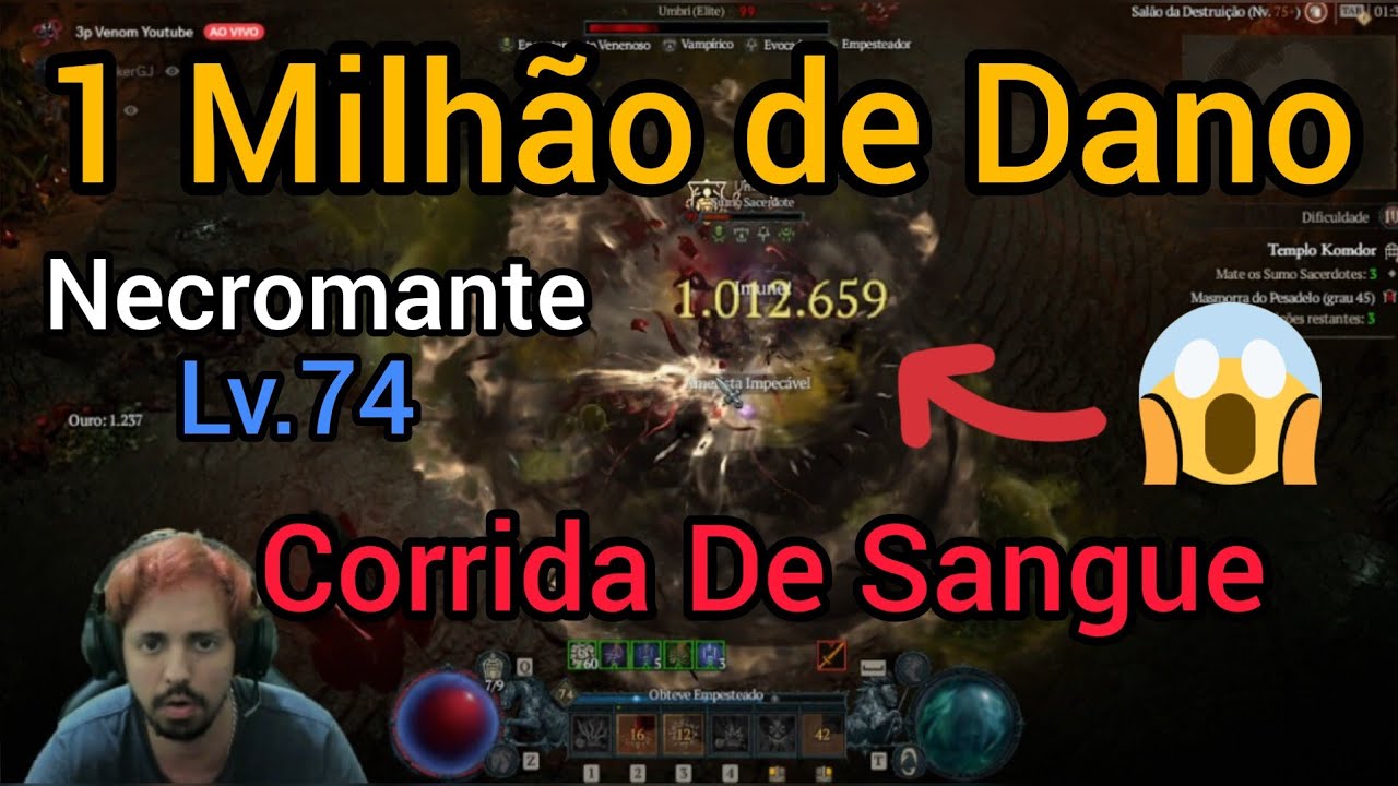 Diablo 4: Necro Corrida de Sangue!  Atualizei a Build e Ficou MUITO FORTE!