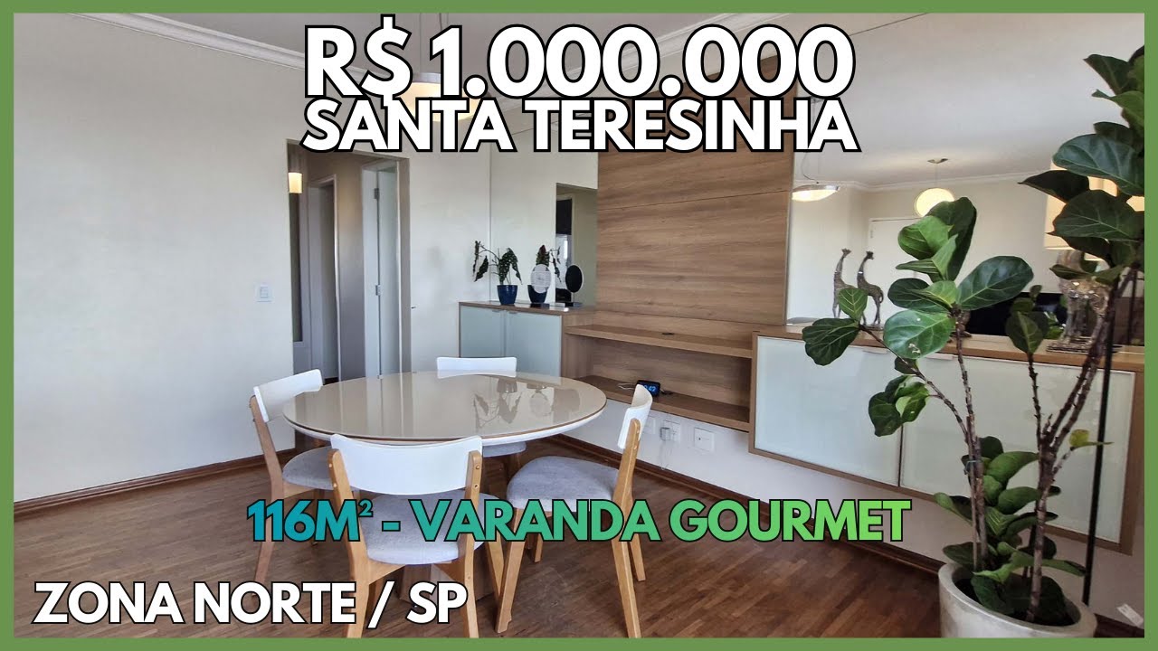 Apartamento Zona Norte SP na Santa Teresinha 116m² por R$ 1.000.000 Varanda Gourmet e 3 Vagas