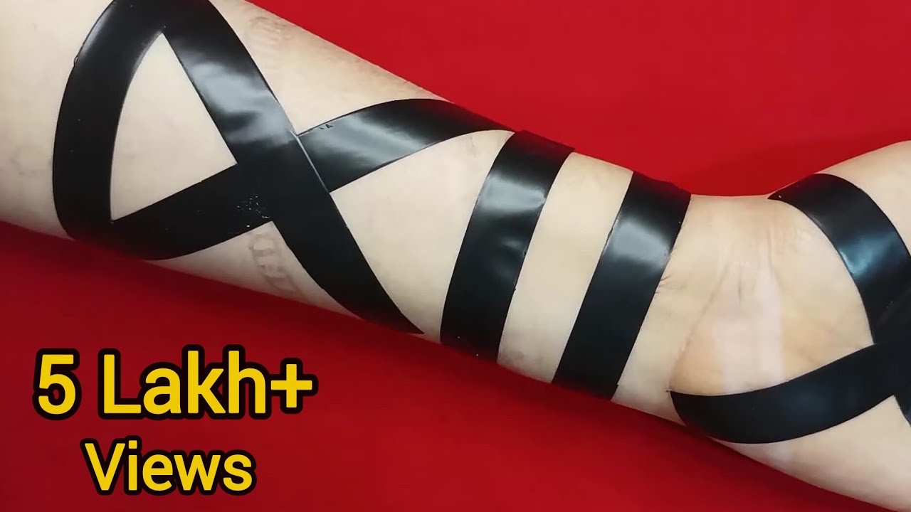 Black Tape and Comb Tricky Mehndi Design Stylish and Gorgeous ❤👌🏻👌🏻