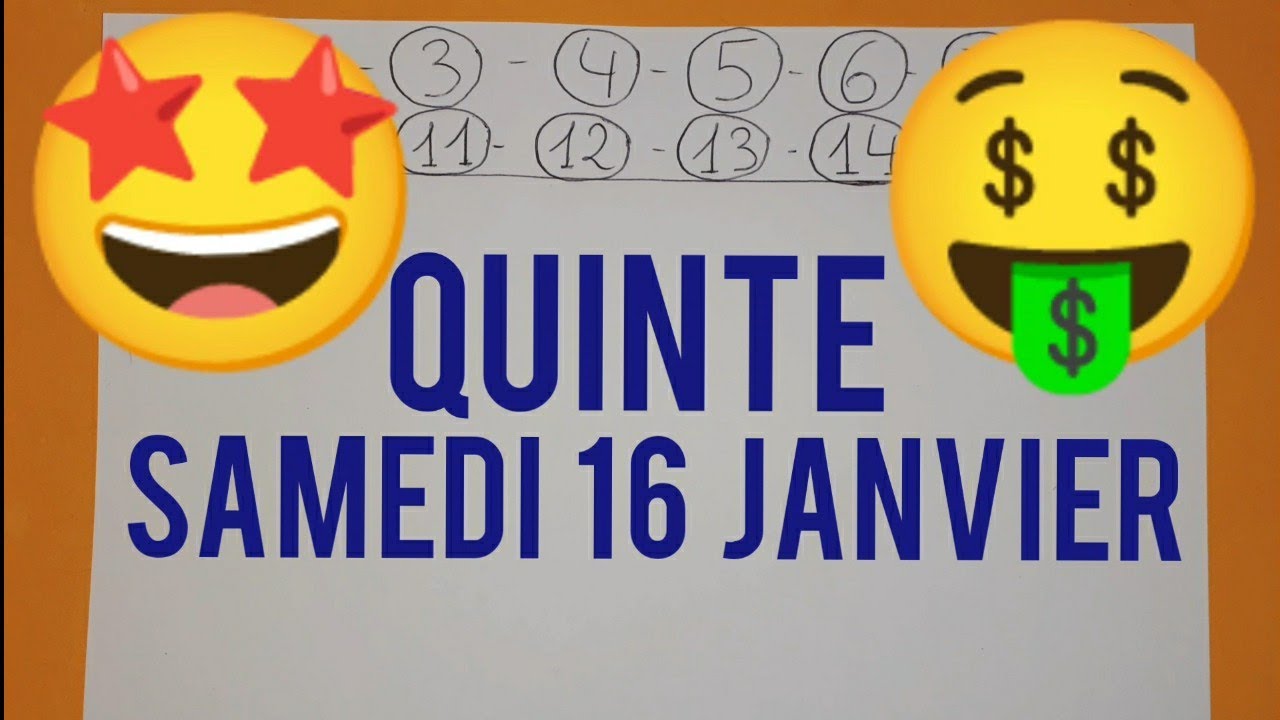 PRONOSTIC PMU QUINTE SAMEDI 16 JANVIER 2021 QUINTE DU JOUR