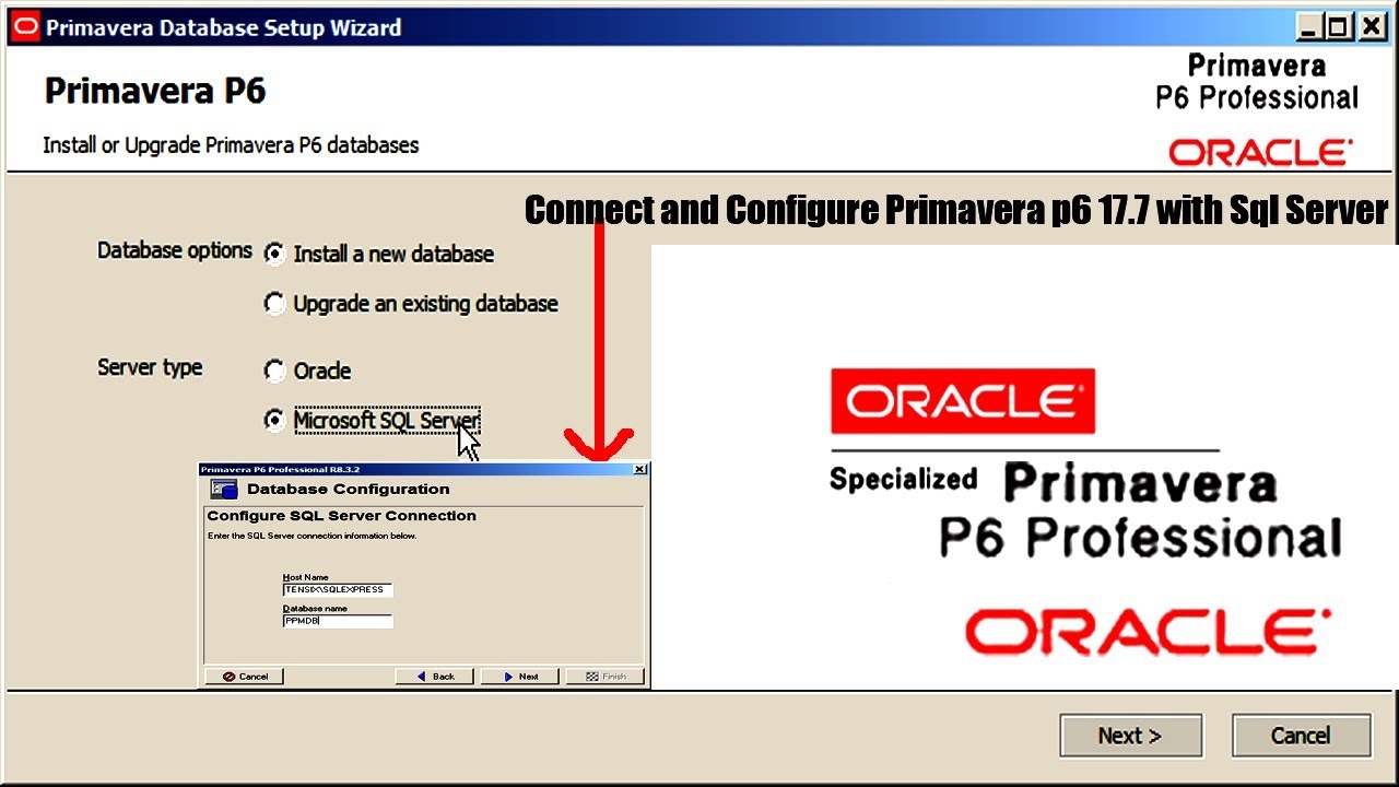 Connect and Configure Primavera p6 17.7 with Sql Server 2014 on Win 7,10,11 @P-6