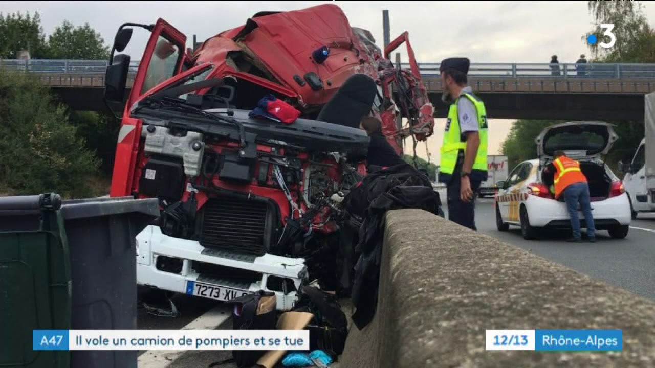 Il vole un camion de pompier à Lyon, et meurt dans un accident sur l'A47