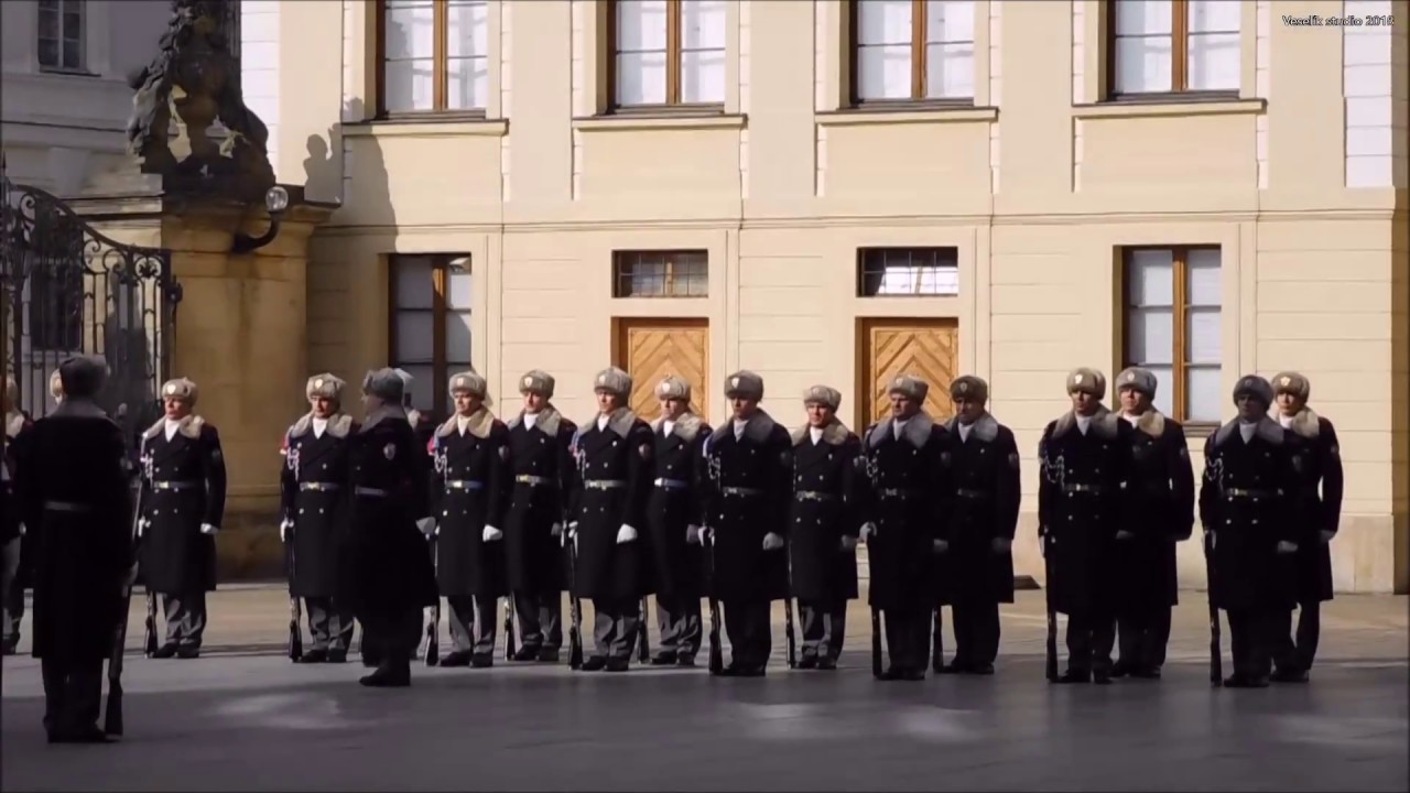 Střídání stráží na Pražském hradě 20.2.2018