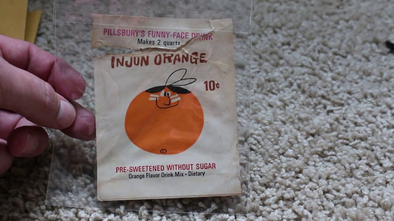 RusVan scores 1963 Pillsbury BANNED INJUN ORANGE Funny Face Drink Mix
