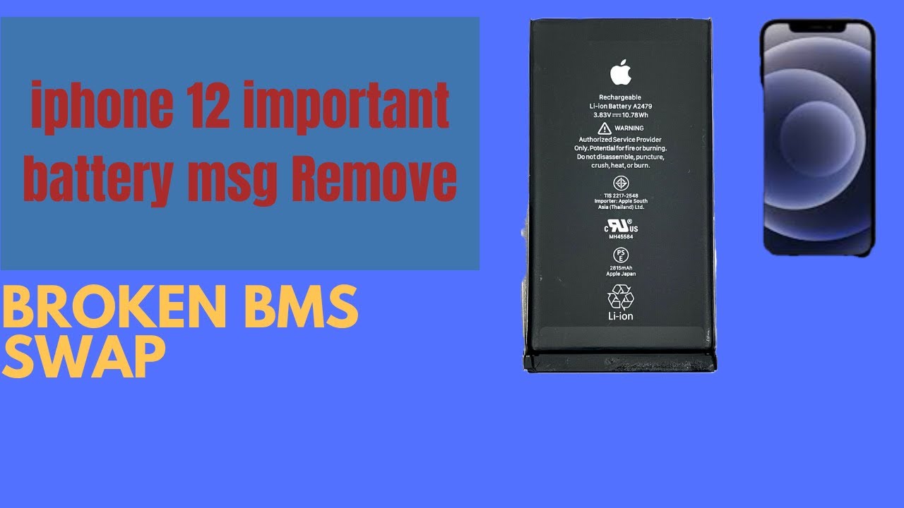iPhone 12  important battery  msg remove broken BMS swapped