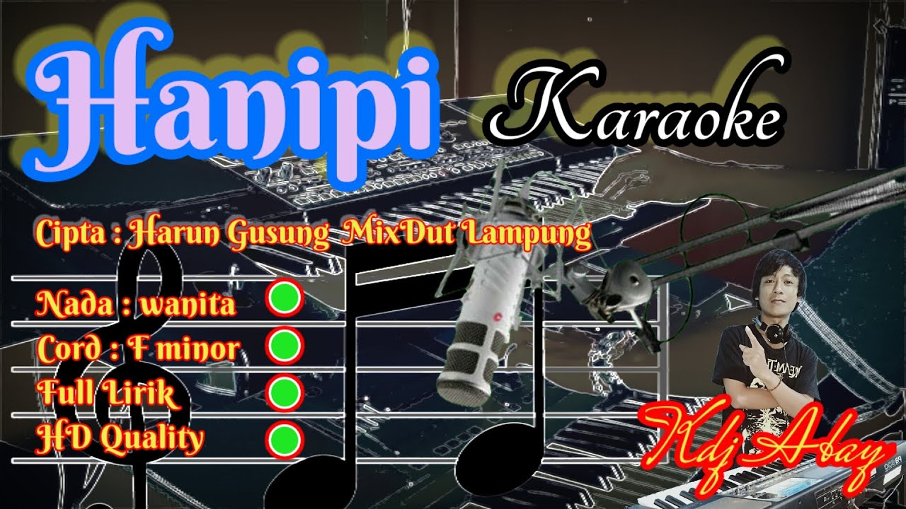 Hanipi Karaoke Full lirik Cipta Harun gosong vocal Mega Suliana || Remix Dut || Lampung. HD format