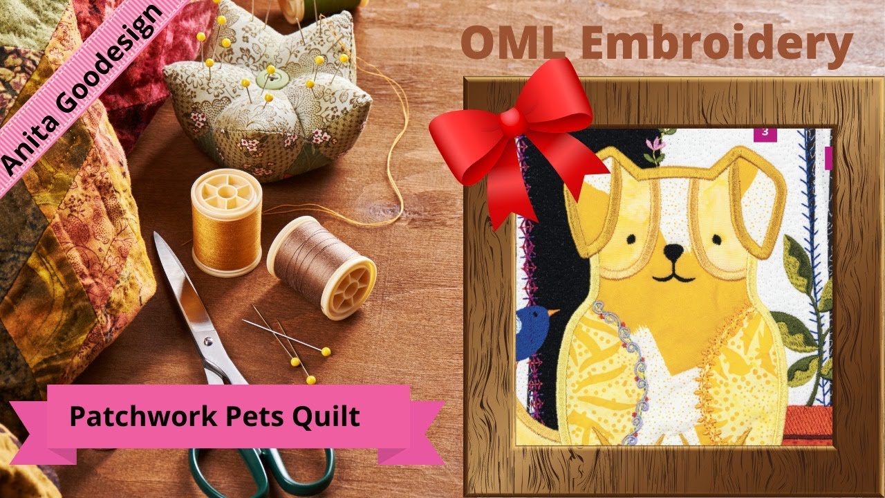 OML Embroidery live! Anita Goodesign Sew Along: Patchwork Pets Quilt Block 1