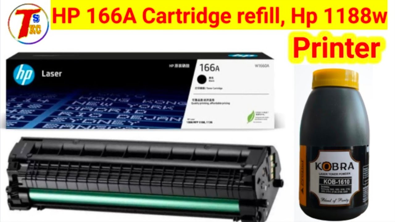 hp 166A cartridge refilling || hp 1188 printer toner refilling full video