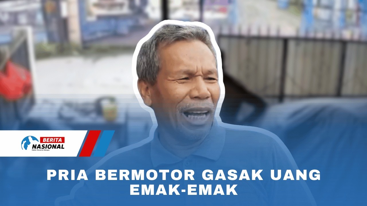 Pria Bermotor Gasak Uang Emak-Emak