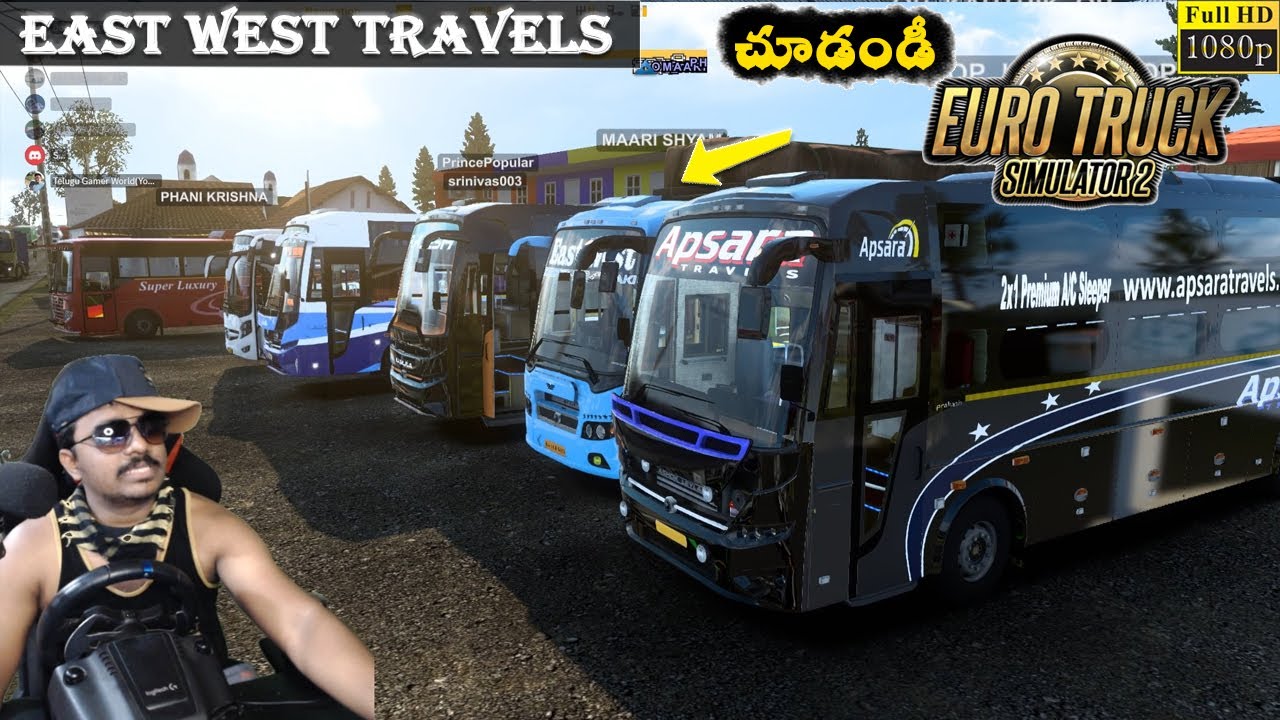 EAST WEST Travels Prakash Vega New Map Bus Driving with Logitech G29 Steering | ETS 2 Telugu