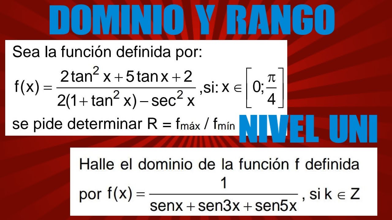 FUNCIONES TRIGONOMÉTRICAS | DOMINIO Y RANGO | SEMESTRAL UNI