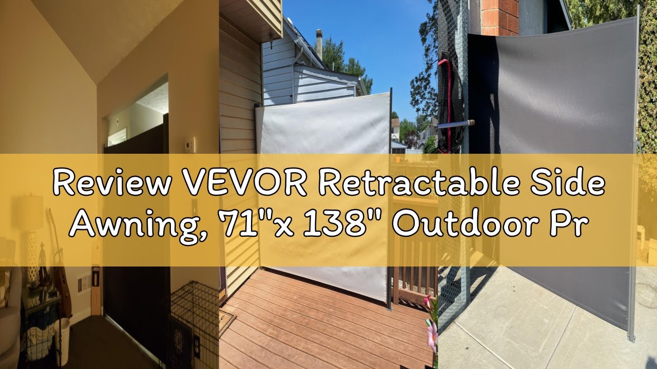 Review VEVOR Retractable Side Awning, 71''x 138'' Outdoor Privacy Screen, 180g Polyester Water-Proof