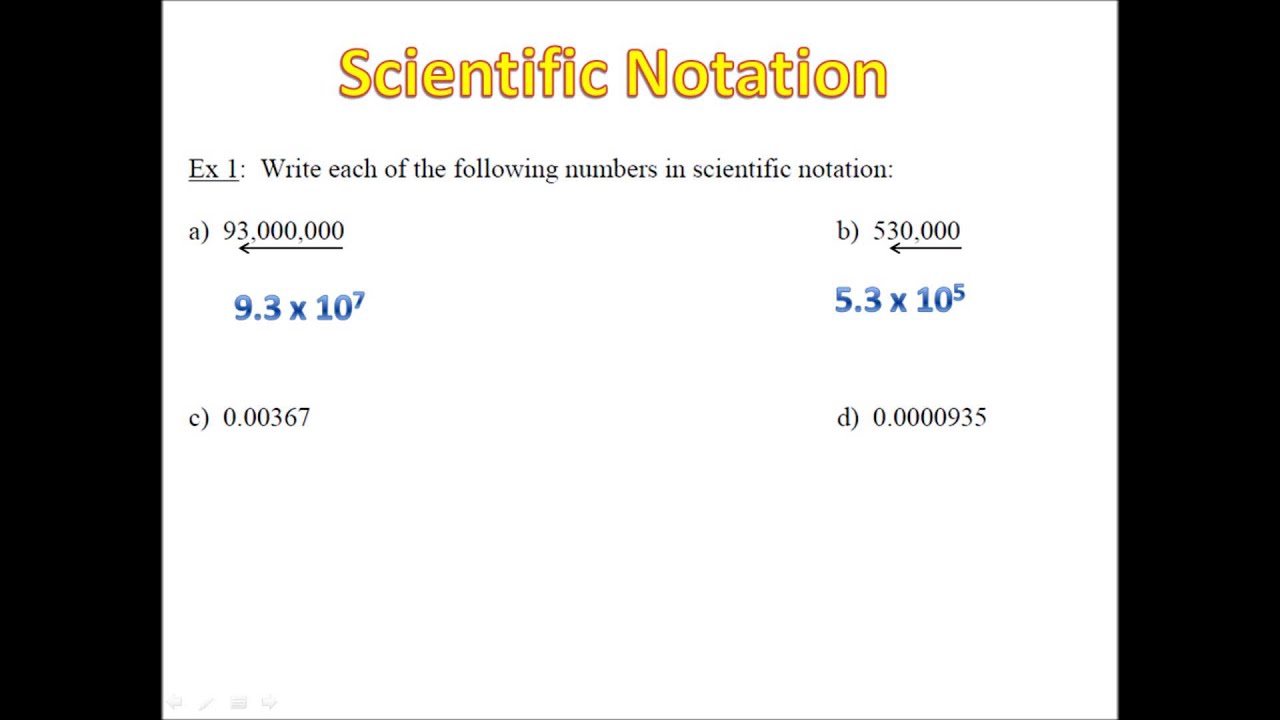 Writing Numbers Using Scientific Notation