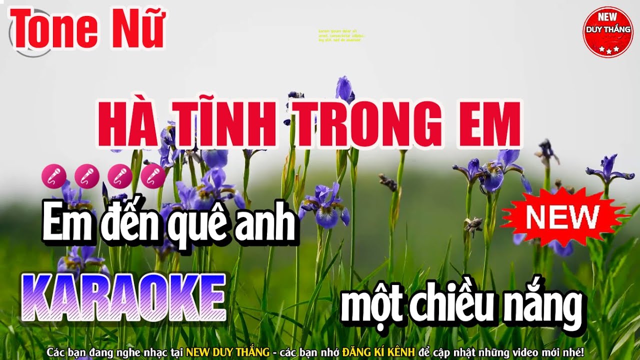 Hà Tĩnh Trong Em Karaoke Tone Nữ thấp - New Duy Thắng