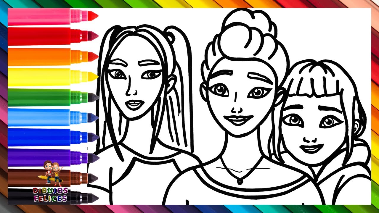 Dibuja Y Colorea A Rumi, Mira Y Zoey De HUNTRIX De K-POP Demon Hunters 👩&zwj;🎤✨😈👹🗡️🌈 Dibujos Para Ni&ntilde;os