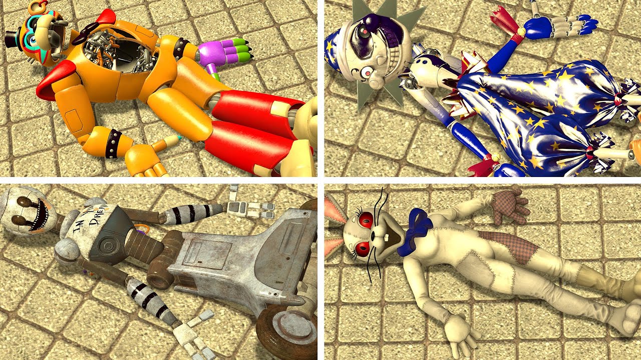 ALL GLAMROCKS, DAYCARE ATTENDANTS, SECURITY STAFF, AND OTHERS SHATTERED In Garry's Mod! (FNAF SB)