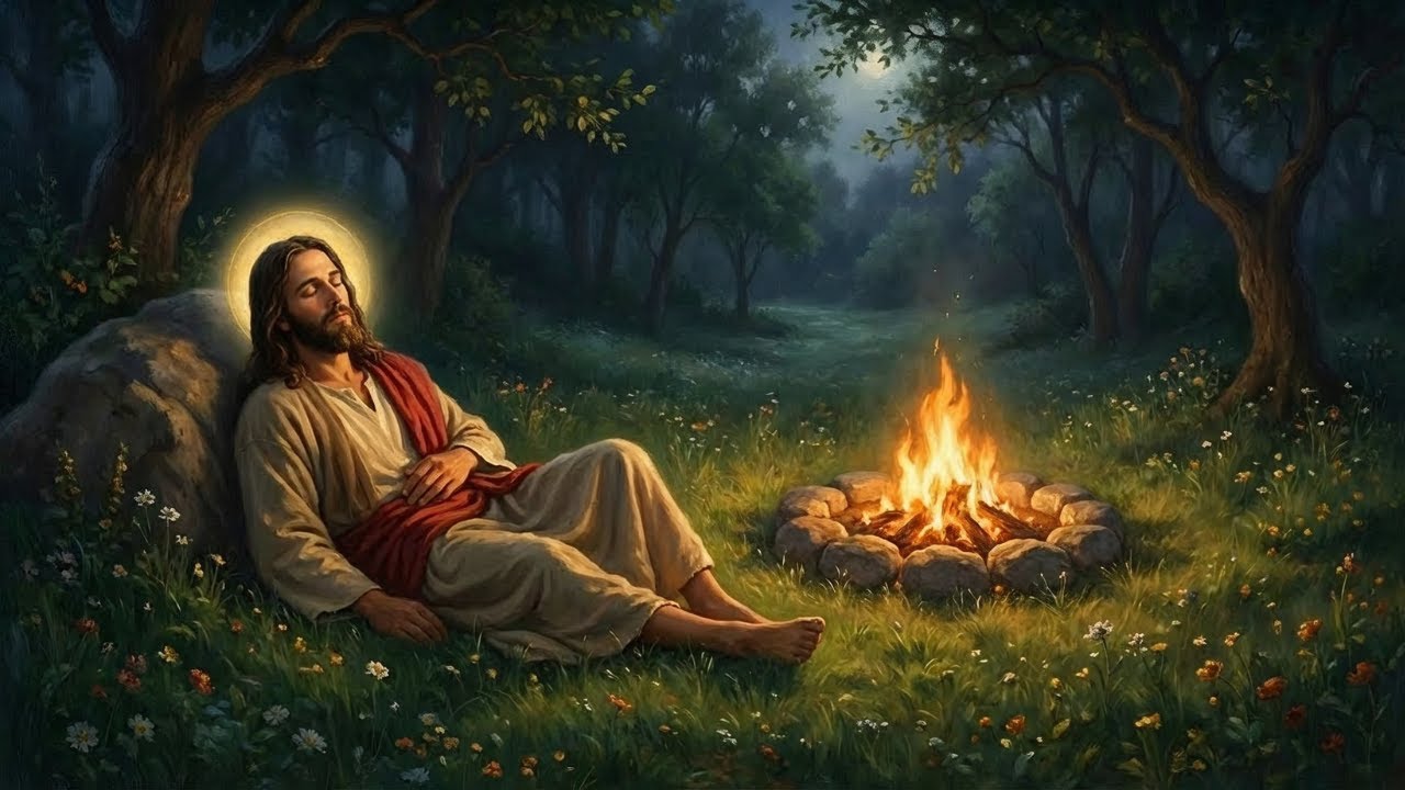 Finally some peace by the campfire with Jesus…