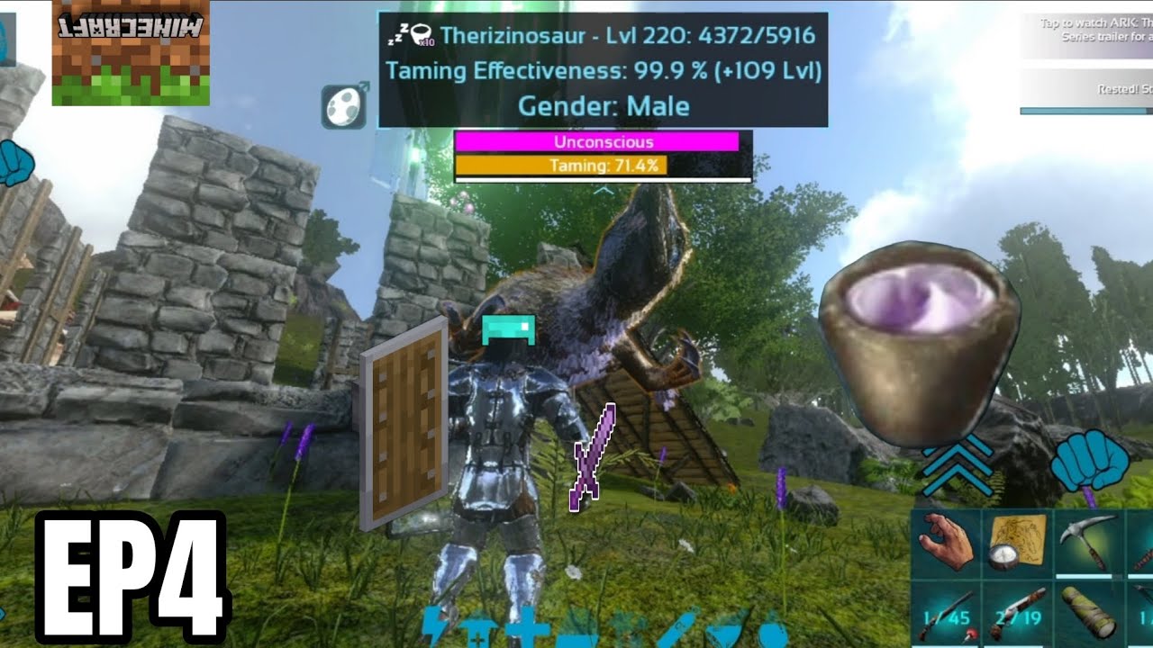 SURVIVING 100 DAYS ON ARK MOBILE 2.0 HARDCORE EPISODE 4
