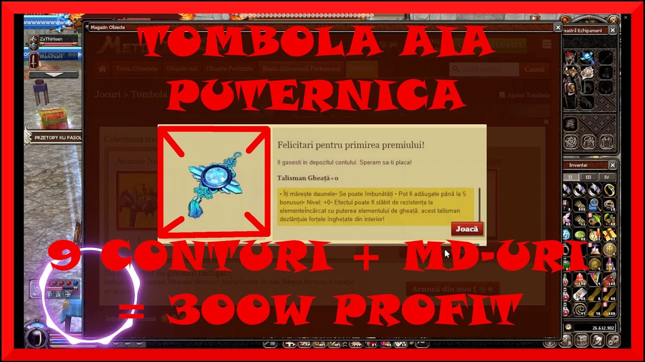 Metin2 Ro 🔥TOMBOLA TIGERGHOST+KIRIN+RUSH x9 CONTURI 🔥PESTE 300W PROFIT