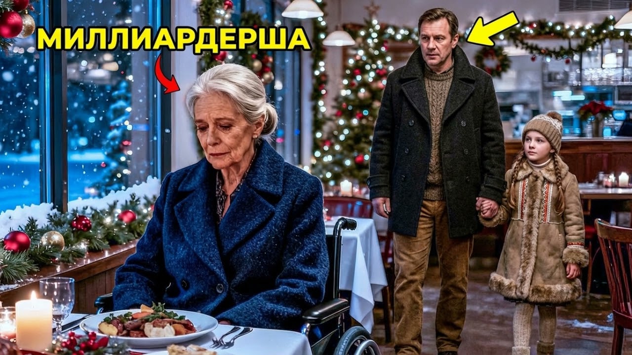 Грустный пожилой миллиардер сидит один в канун Рождества, пока не входят отец-одиночка и его дочь…