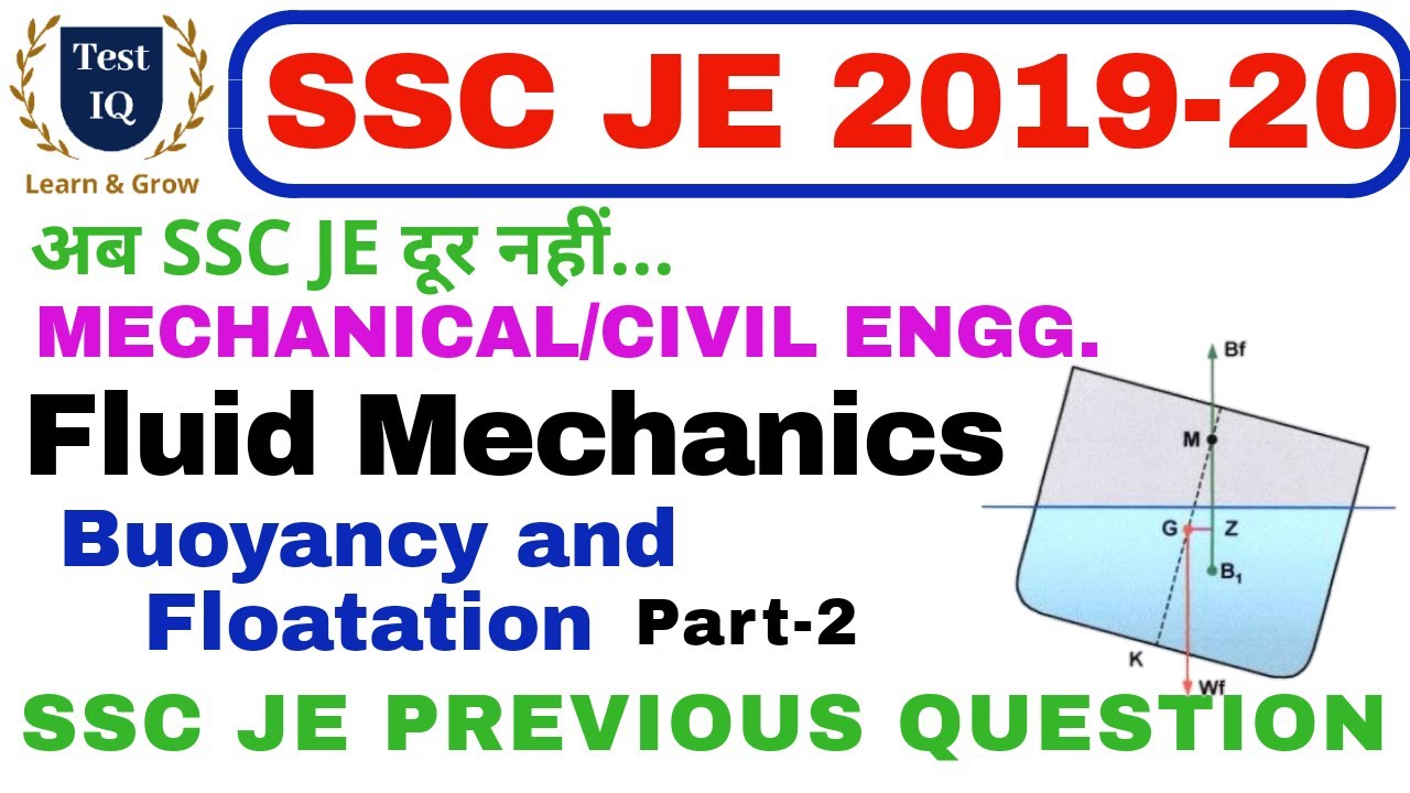 Buoyancy and Flotation || Fluid Mechanics || ssc je previous questions || part-2