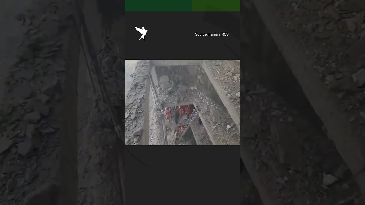 Iranian Red Crescent sift through rubble after US-Israeli strikes on residential complex