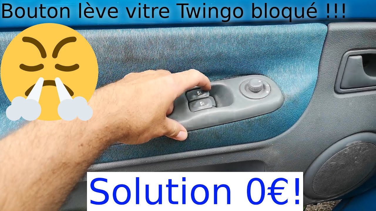 Twingo I: boutons interrupteurs de lève-vitre bloqués! Impossible monter descendre. Comment réparer